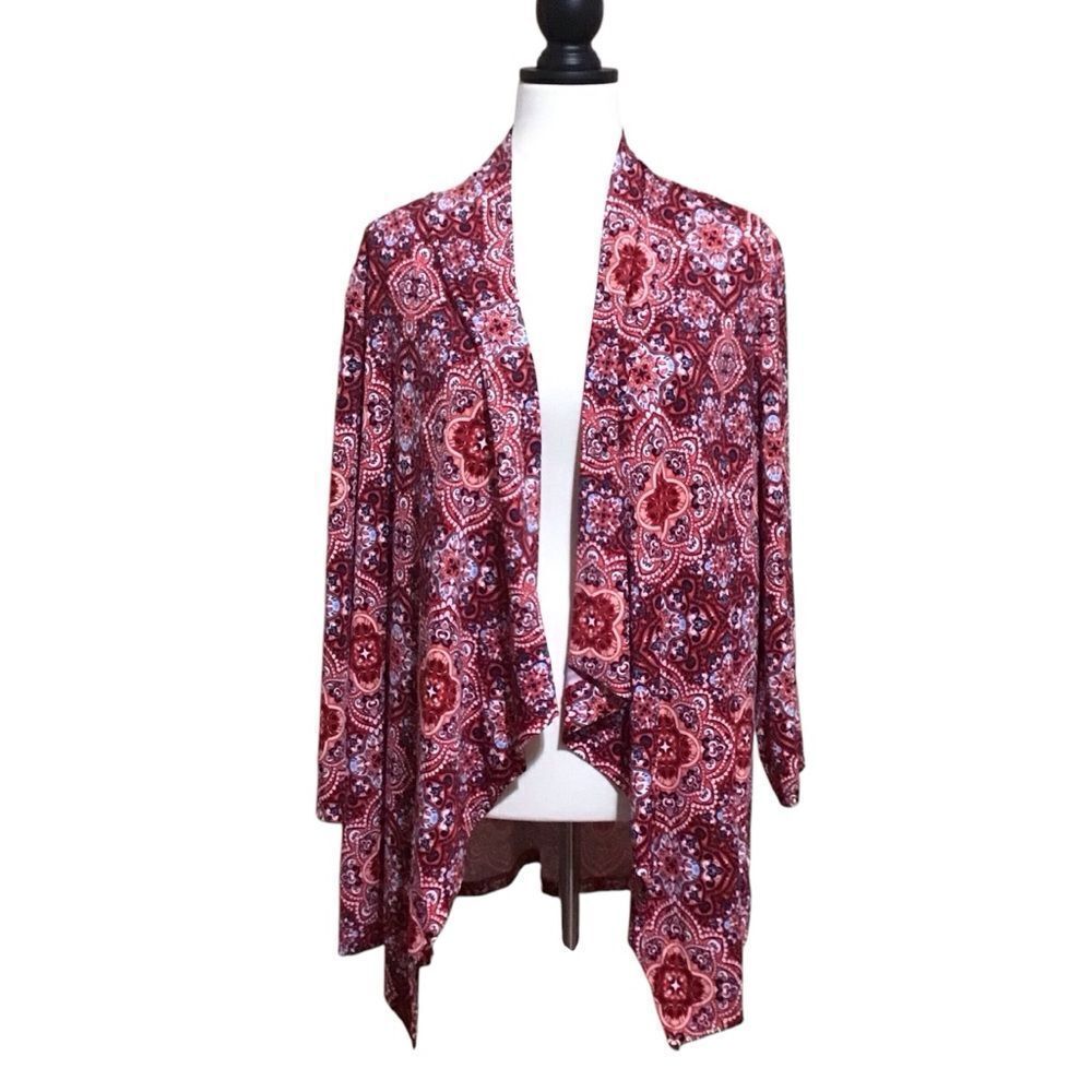 Kim Rogers Mandala Print Open‎ Front Cardigan XL